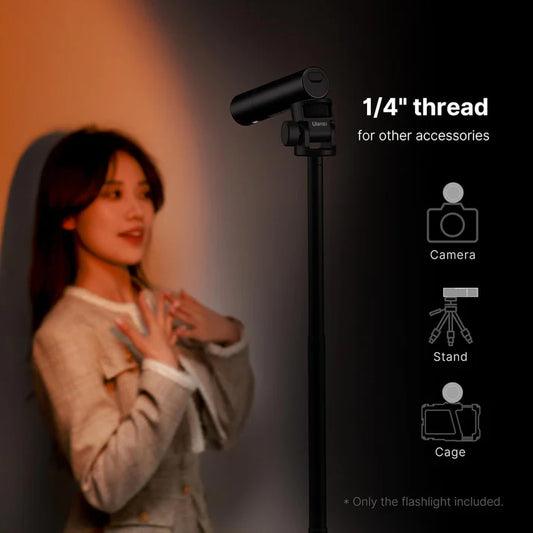 Ulanzi LM07 Photography Torch LED Video Light – 2000K-5500K Bi-Color, Zoomable, 2000mAh Rechargeable Portable Light