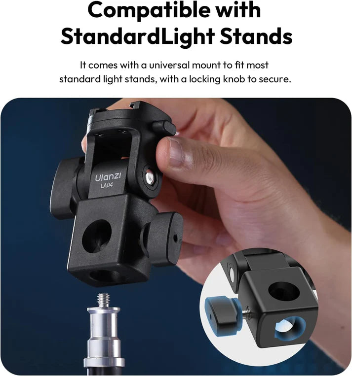 Ulanzi LA04 Light Stand Mount Adapter – 1/4†Quick Release Tilt Head