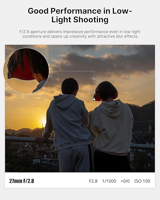 Ulanzi CL02 APS-C FE 27mm f/2.8-16 Autofocus Lens – Compact Wide Lens for Sony Mirrorless Cameras (Black, 62×43 mm)