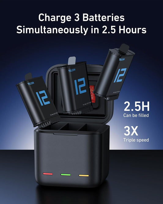 TEKTONIC GoPro Hero 13 Triple Battery Charger Case