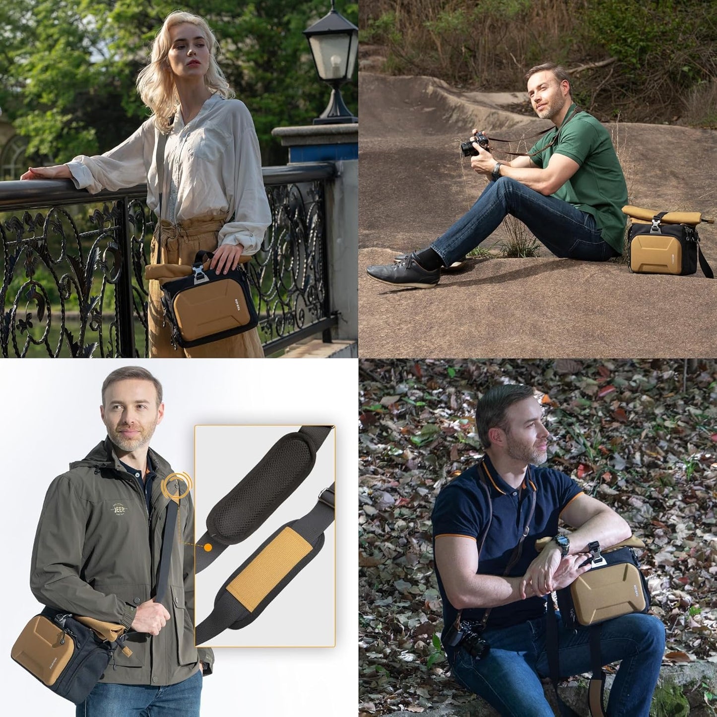 TEKTONIC XHS Camera Sling Bag – Golden, Compact & Stylish