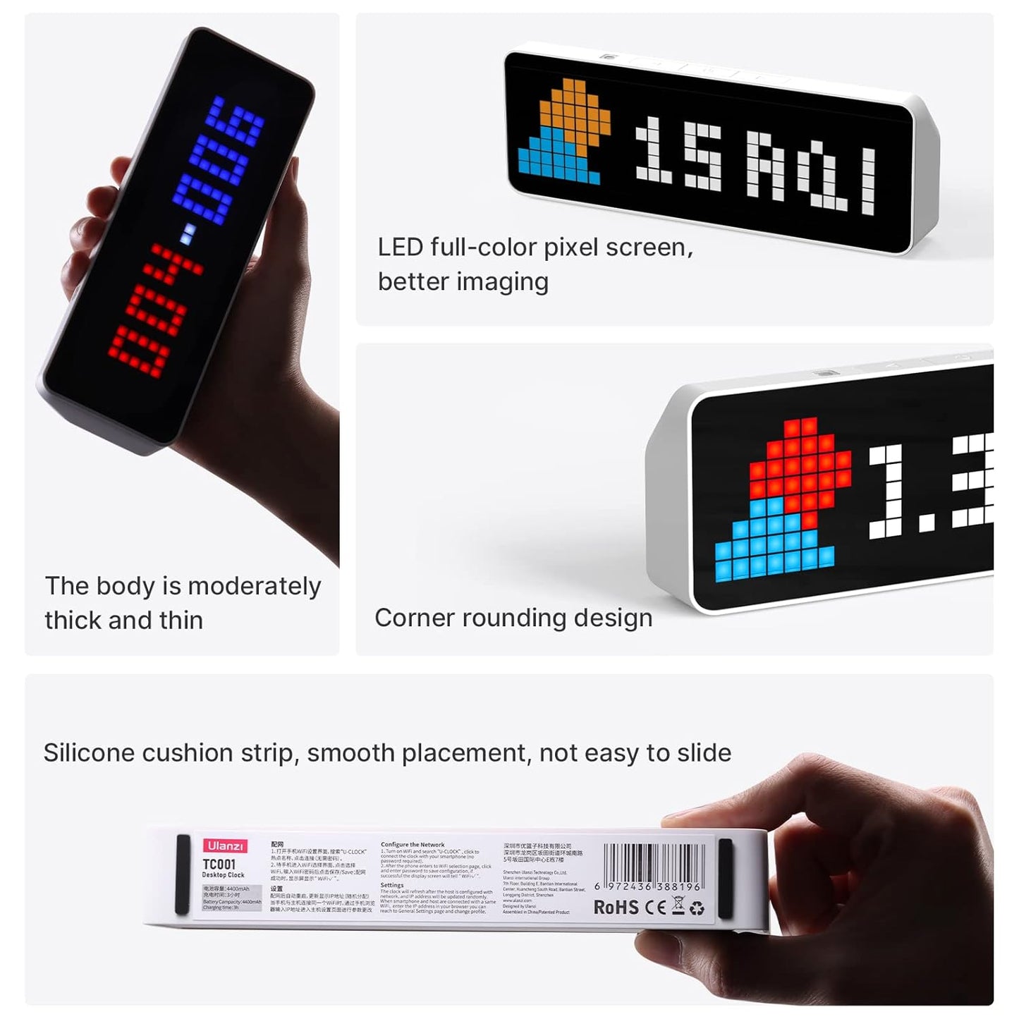 Ulanzi TC001 Smart Pixel Clock Social Media Counter Display