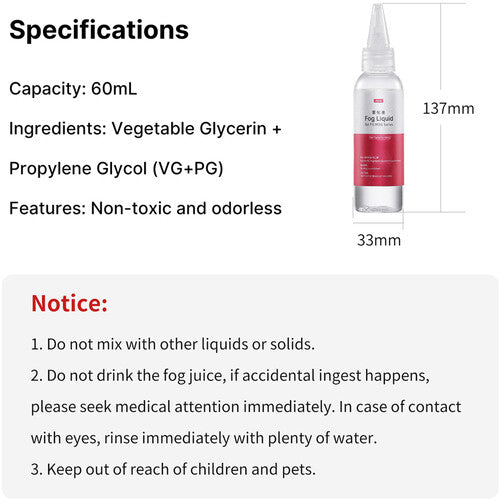 ULANZI Fog Machine Fluid 60ml x2 – Refill for FM01 & Portable Smoke Machines