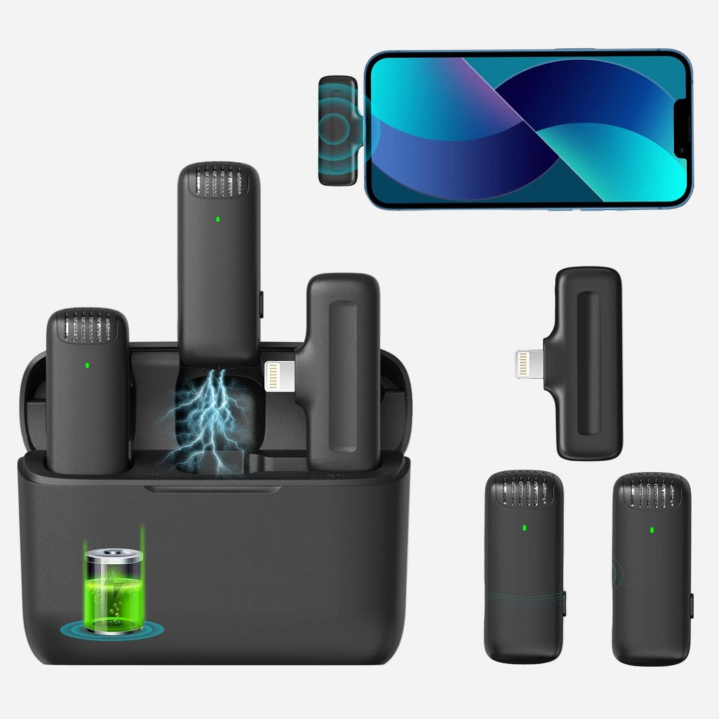 Ulanzi J12 Dual Wireless Lavalier Microphone for iPhone/iPad