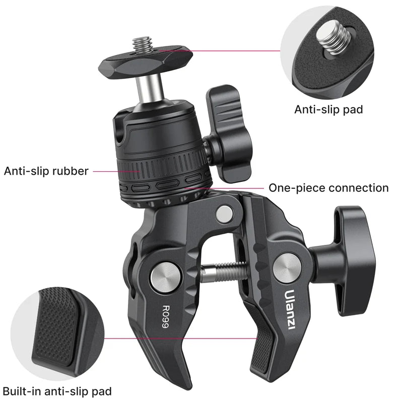 Ulanzi R099 Clamp Mount with 360° Mini Ball Head