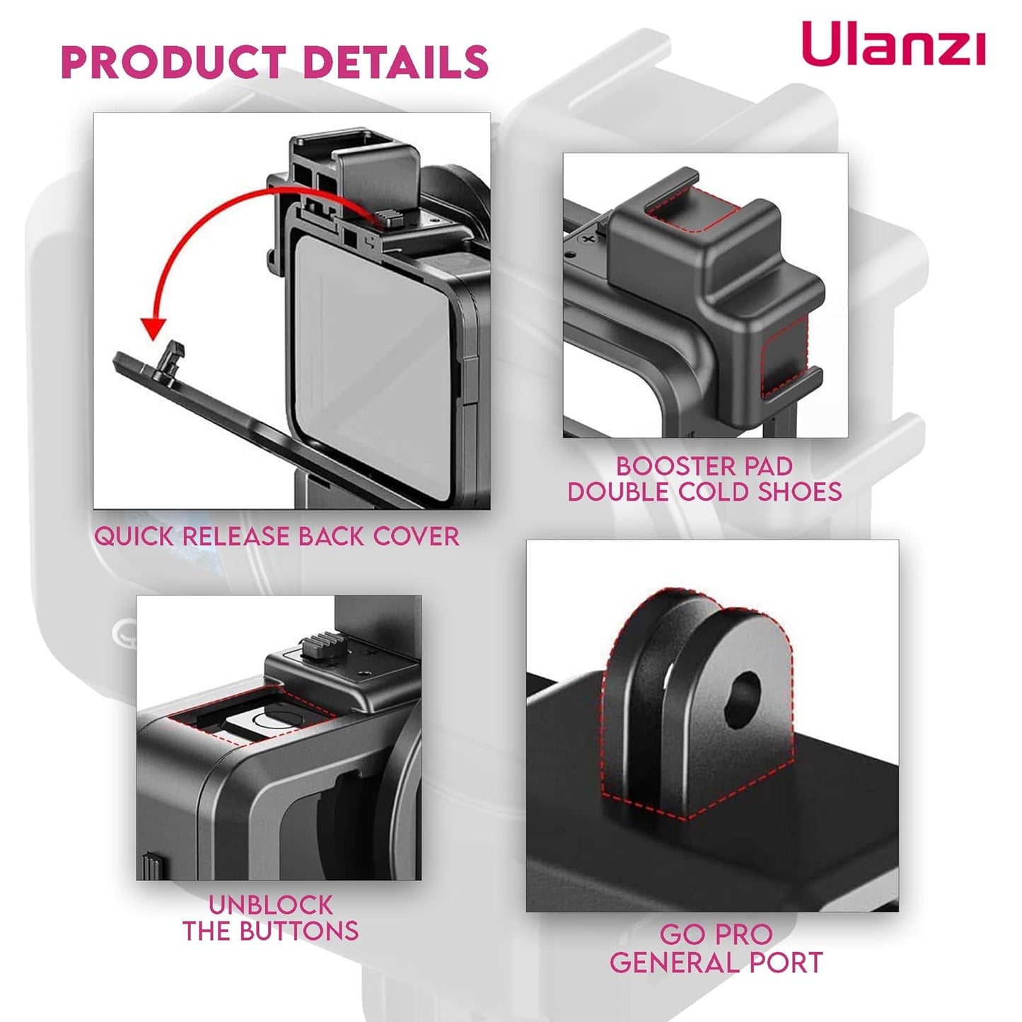 TEKTONIC Ulanzi G9-4 Vlog Case for GoPro Hero 9–12