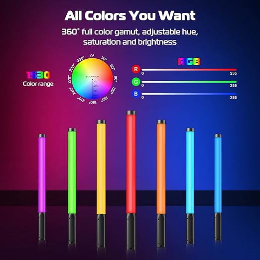 Ulanzi VL119 RGB LED Light Wand with 360° Full Color & LCD