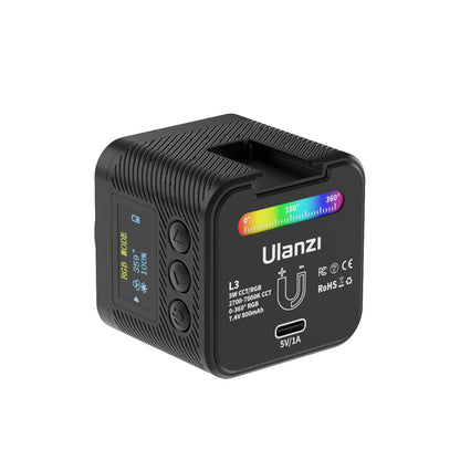 Ulanzi L3 RGB LED Waterproof Video Light â€“ Mini Magnetic Cube 2700Kâ€“7000K