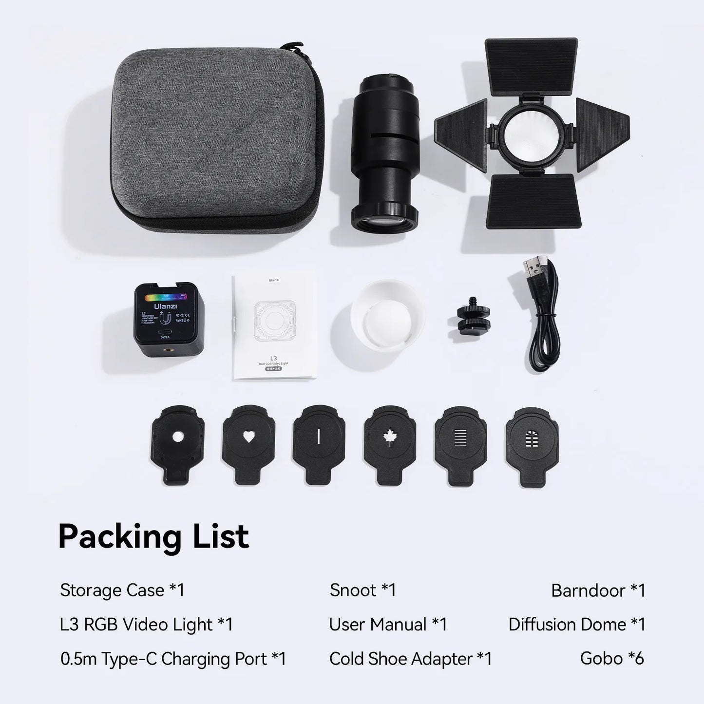 Ulanzi L3 RGB LED Waterproof Video Light â€“ Mini Magnetic Cube 2700Kâ€“7000K