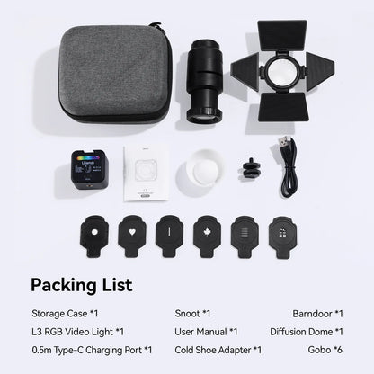 Ulanzi L3 RGB LED Waterproof Video Light â€“ Mini Magnetic Cube 2700Kâ€“7000K