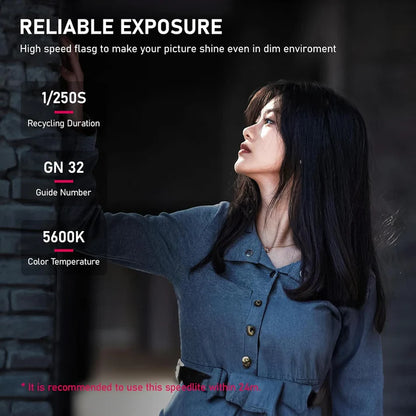 Ulanzi VIJIM F32 Camera Flash Speedlite GN32 â€“ 5600K, Hot Shoe Mount