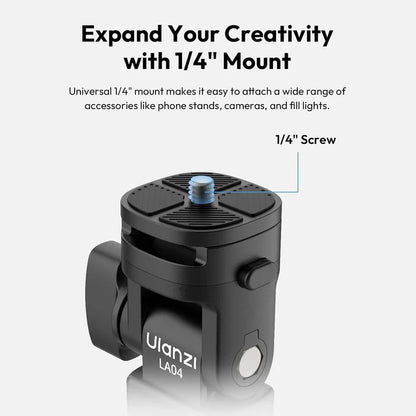 Ulanzi LA04 Light Stand Mount Adapter â€“ 1/4â€ Quick Release Tilt Head