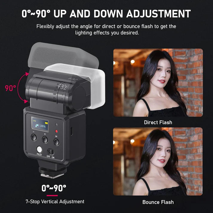 Ulanzi VIJIM F32 Camera Flash Speedlite GN32 â€“ 5600K, Hot Shoe Mount