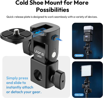 Ulanzi LA04 Light Stand Mount Adapter â€“ 1/4â€ Quick Release Tilt Head