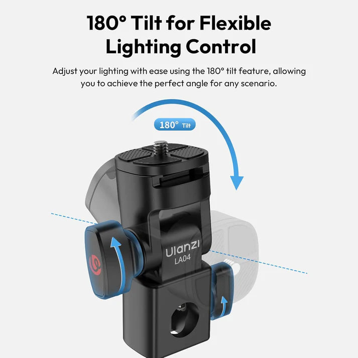 Ulanzi LA04 Light Stand Mount Adapter â€“ 1/4â€ Quick Release Tilt Head