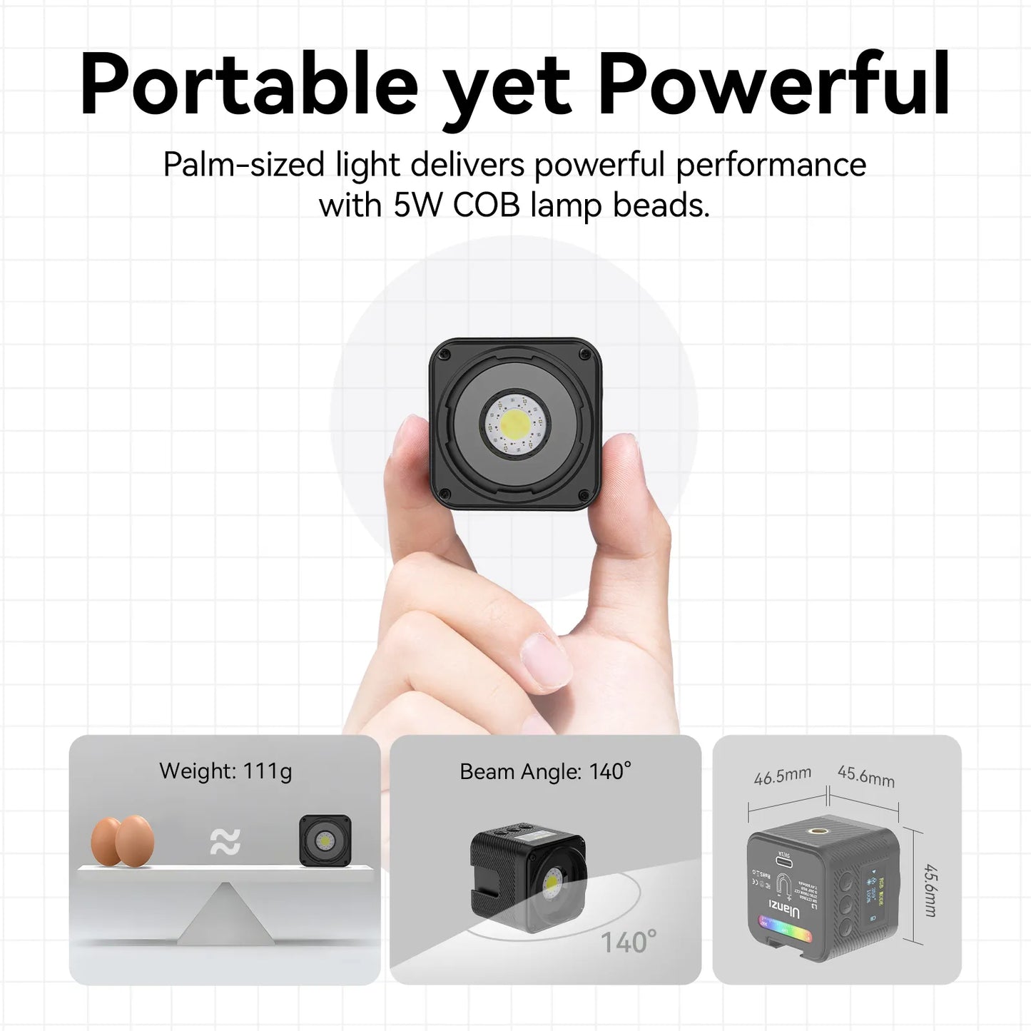 Ulanzi L3 RGB LED Waterproof Video Light â€“ Mini Magnetic Cube 2700Kâ€“7000K