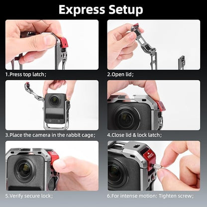 TEKTONIC TCC-OM360 Metal Cage for DJI Osmo 360 – Aluminum Protective Camera Cage