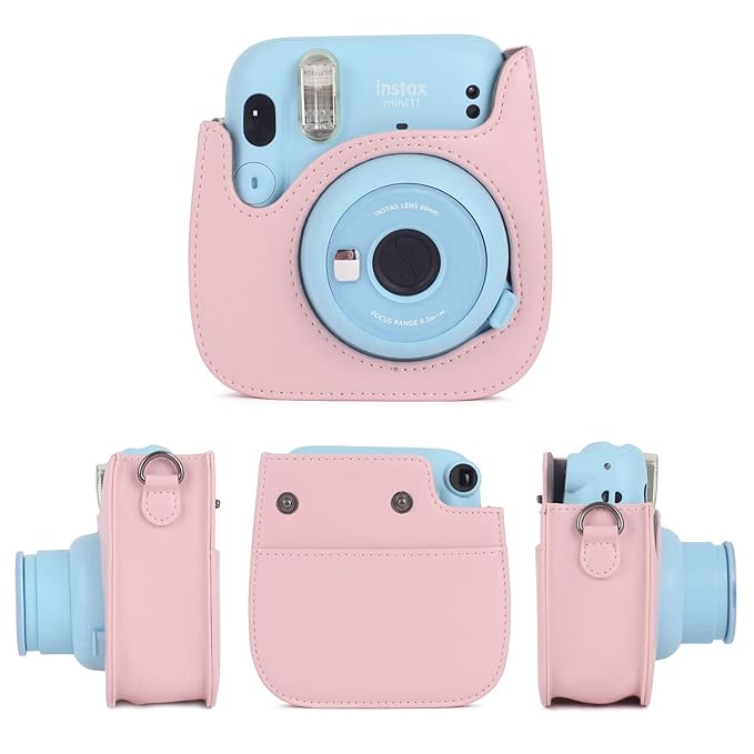 TEKTONIC Blush Pink Instax Mini 11/12 Camera Case – PU Leather
