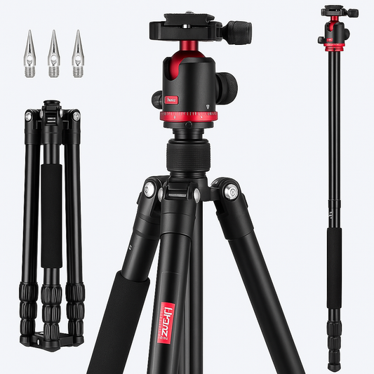 ULANZI MT-51 Heavy Duty Tripod â€“ 360Â° Ball Head, Adjustable Height, Black