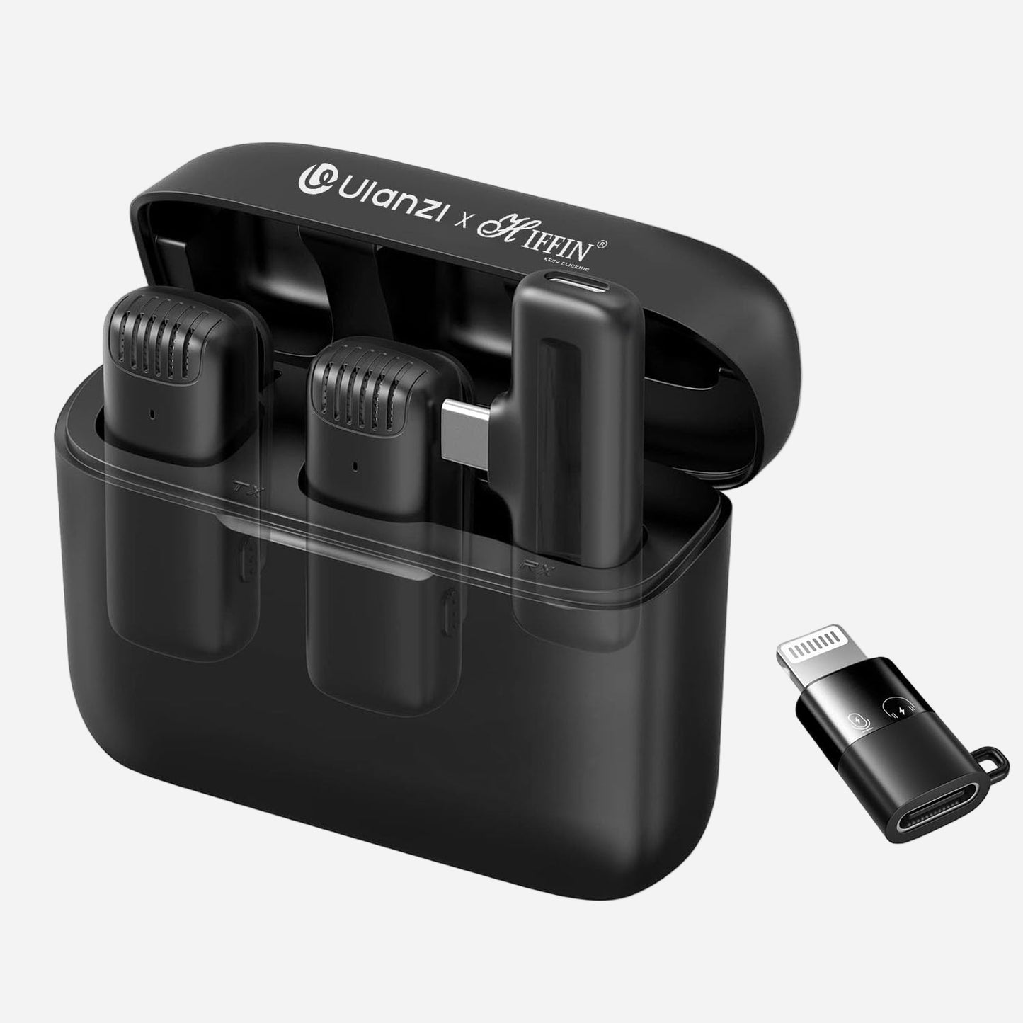 Hiffin x Ulanzi J12 Wireless Lavalier Mic â€“ 2-in-1 USB-C & iPhone Microphone