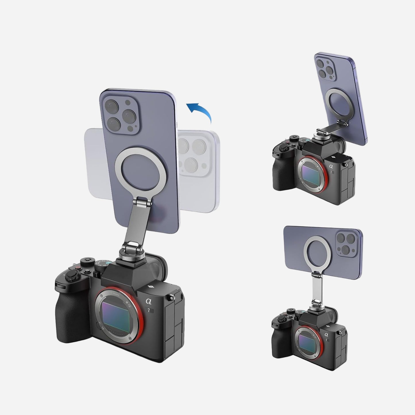 TEKTONIC MF08 Magnetic Folding Cold Shoe Phone Mount – Magnetic Tripod Adapter for iPhone