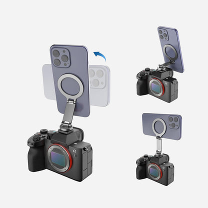 TEKTONIC MF08 Magnetic Folding Cold Shoe Phone Mount – Magnetic Tripod Adapter for iPhone