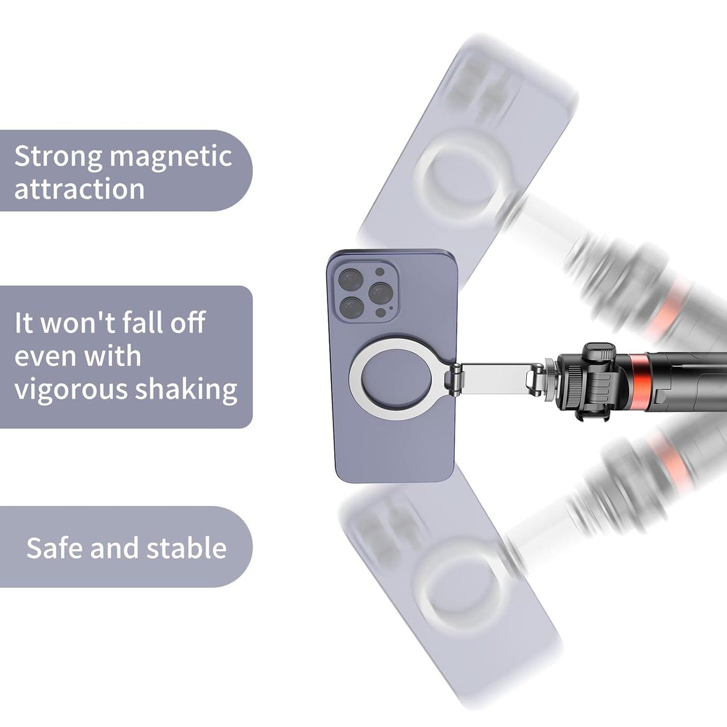 TEKTONIC MF08 Magnetic Folding Cold Shoe Phone Mount – Magnetic Tripod Adapter for iPhone