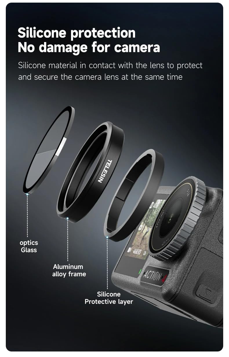 TEKTONIC Camera Filter Set for Action 5 Pro/4/3 – ND & CPL Lens Filters Kit