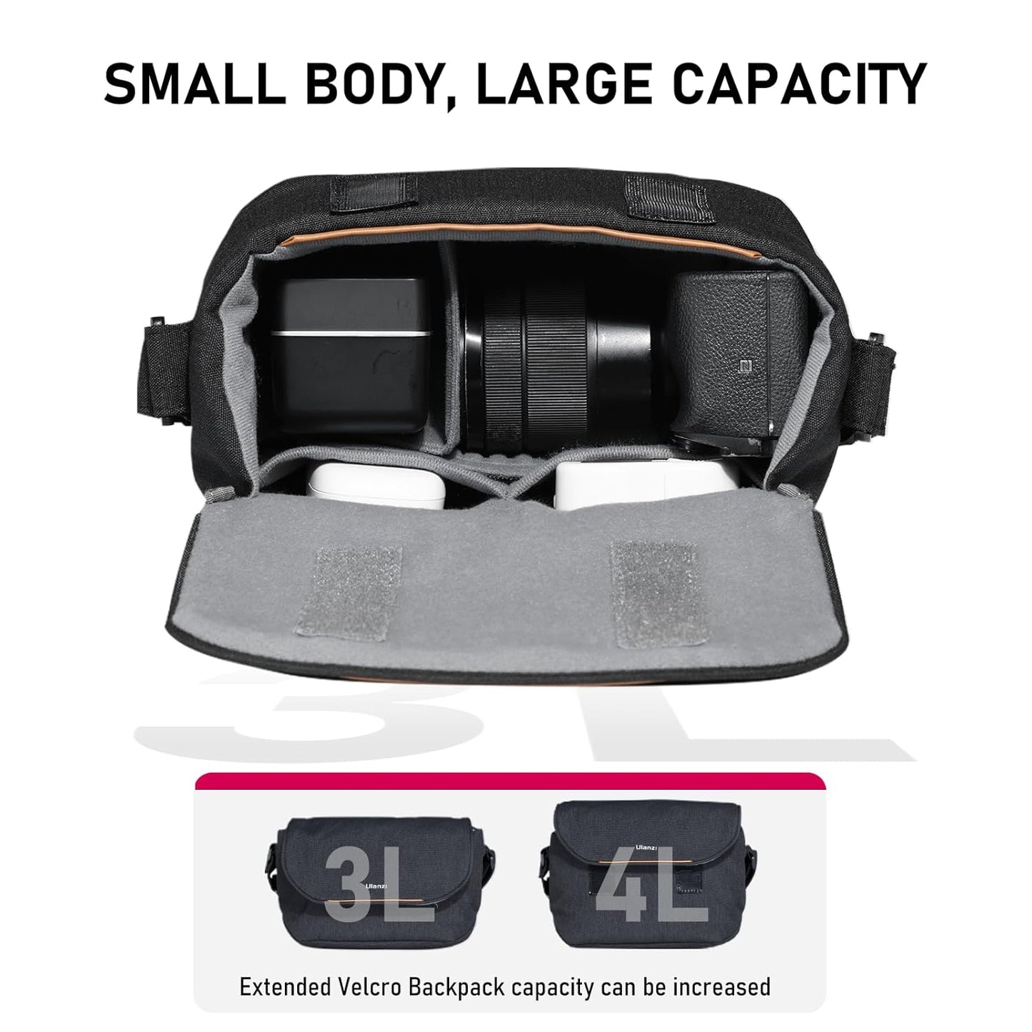 ULANZI Camera Bag â€“ Professional DSLR Crossbody Case (Black)