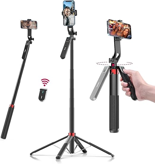 ULANZI MA09 Phone Tripod â€“ 71" Extendable Selfie Stick with Remote