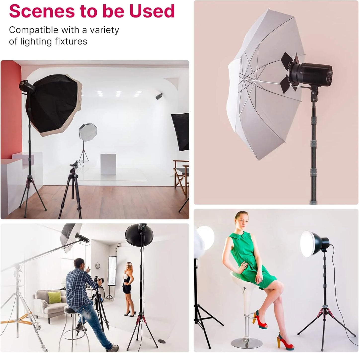 ULANZI MT-49 Carbon Fiber Light Stand â€“ 194cm Adjustable Tripod