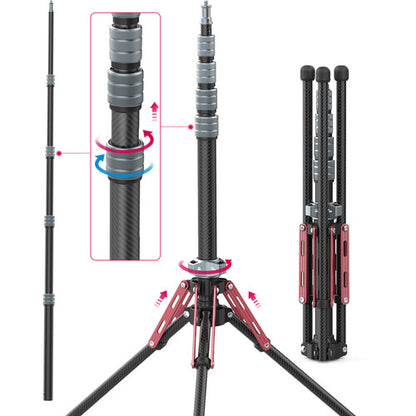 ULANZI MT-49 Carbon Fiber Light Stand â€“ 194cm Adjustable Tripod