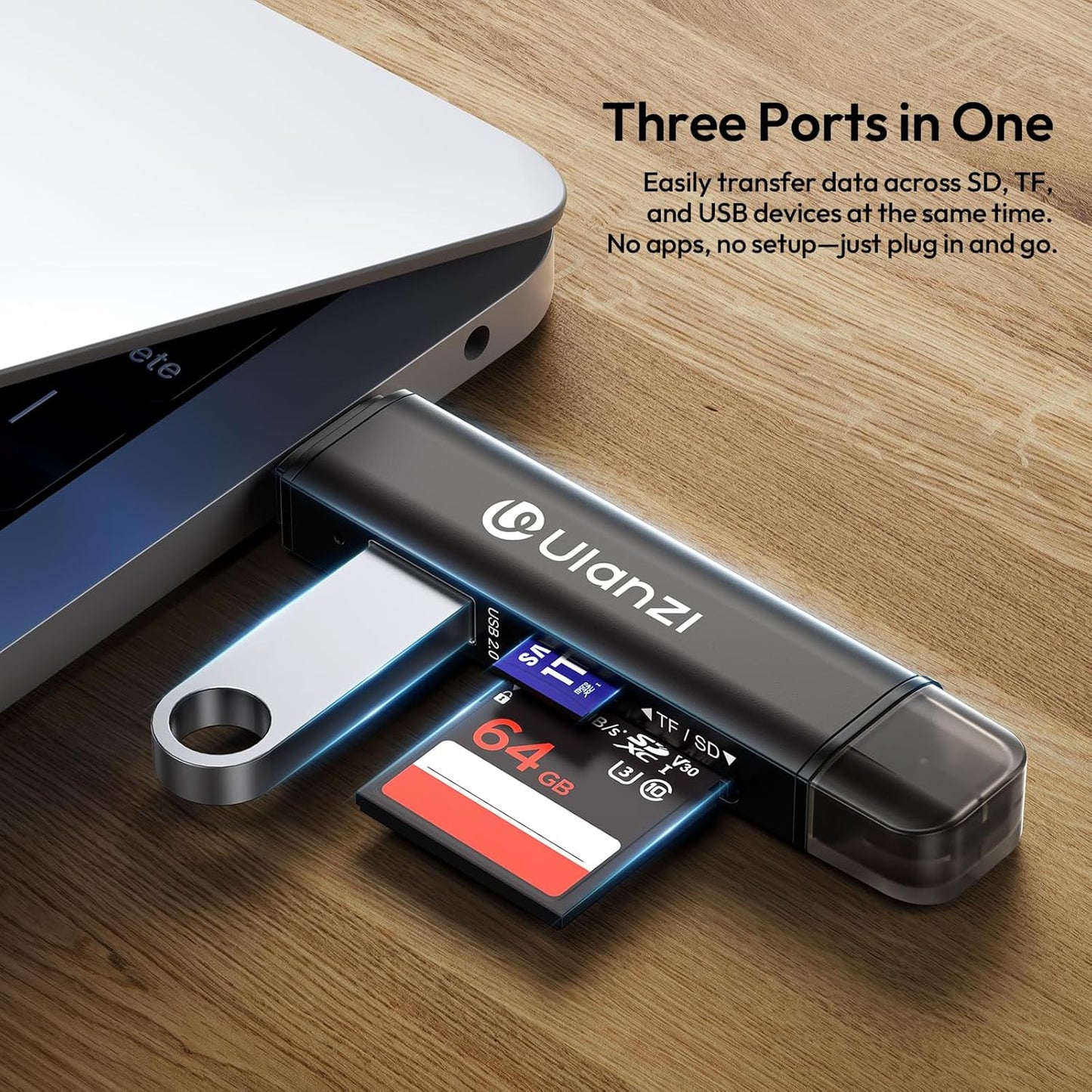 ULANZI CRI1 3-in-1 USB 3.1 Card Reader â€“ SD/TF, Dual USB-C/A, 170MB/s