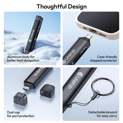 ULANZI CRI1 3-in-1 USB 3.1 Card Reader â€“ SD/TF, Dual USB-C/A, 170MB/s