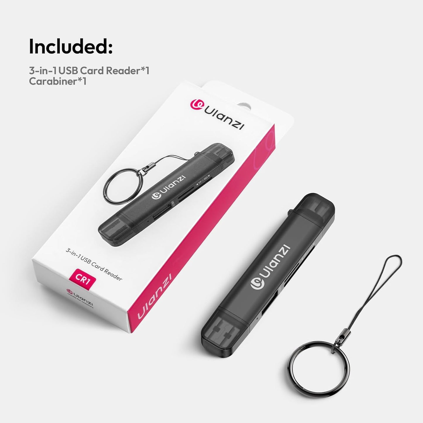 ULANZI CRI1 3-in-1 USB 3.1 Card Reader â€“ SD/TF, Dual USB-C/A, 170MB/s