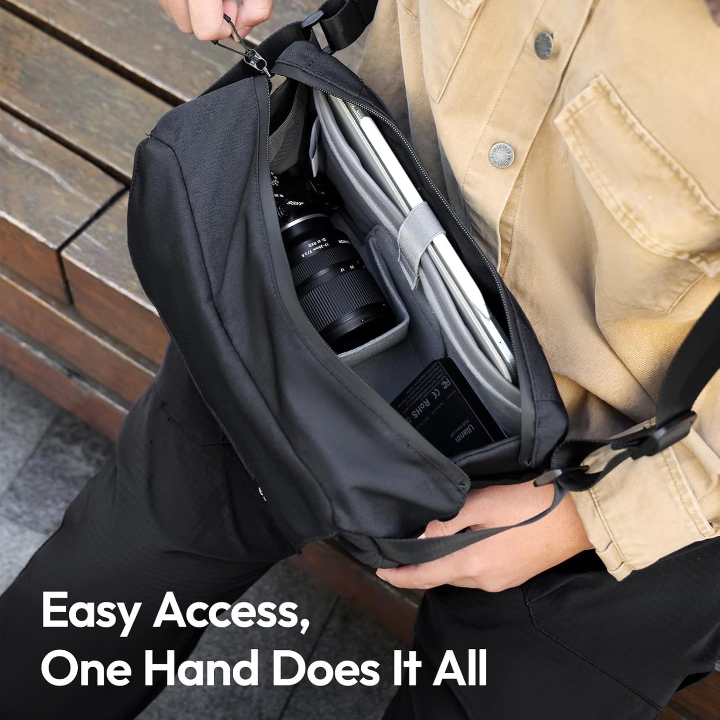 Ulanzi BP11 Crossbody Camera Shoulder Bag Ã¢â‚¬â€œ 8L Compact Sling for DSLR & Mirrorless Cameras