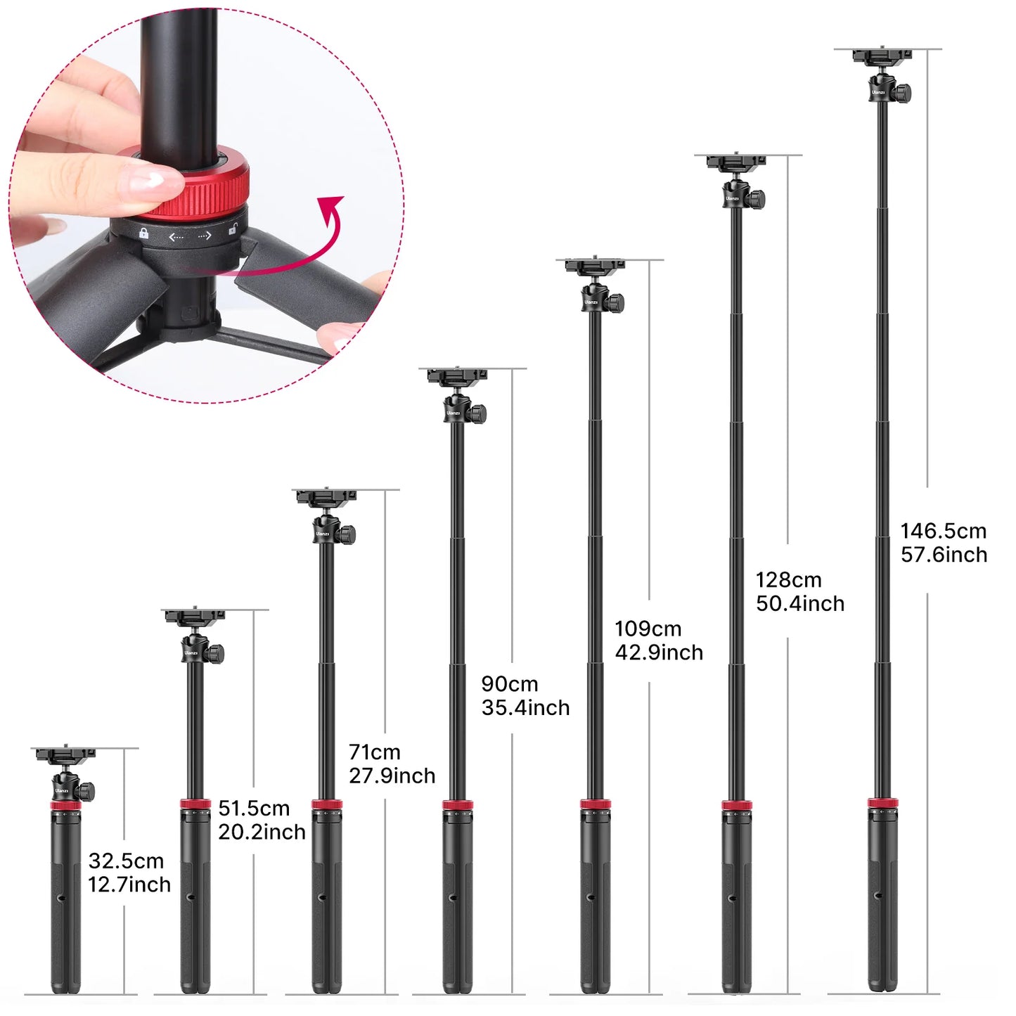 Ulanzi MT-44 Extendable Vlog Tripod 2502B (Upgrade)