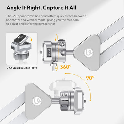 Ulanzi TH04 Overhead Tripod Mount â€“ Flexible Boom Arm with 360Â° Ball Head