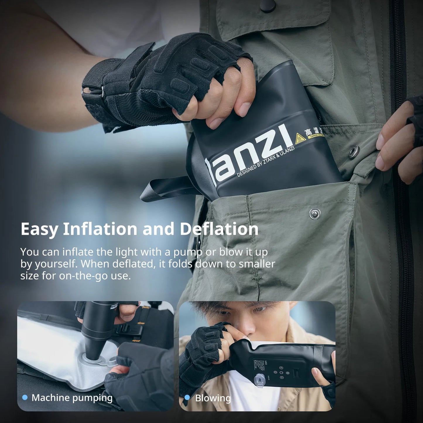 Ulanzi UA20 20W Bi-Color Inflatable Tube Light â€“ Magnetic Handheld LED