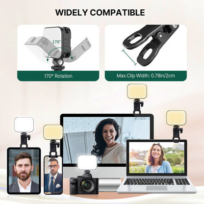 Ulanzi VL100X Clip LED Selfie Light â€“ Bi-Color Portable Panel (2500â€“6500K)