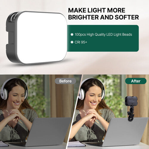 Ulanzi VL100X Clip LED Selfie Light â€“ Bi-Color Portable Panel (2500â€“6500K)