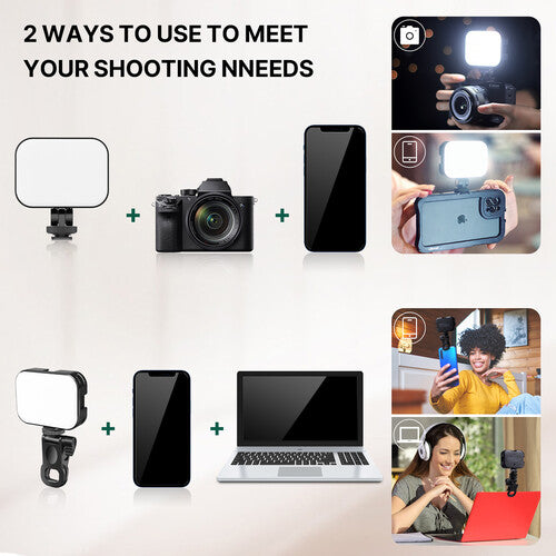 Ulanzi VL100X Clip LED Selfie Light â€“ Bi-Color Portable Panel (2500â€“6500K)