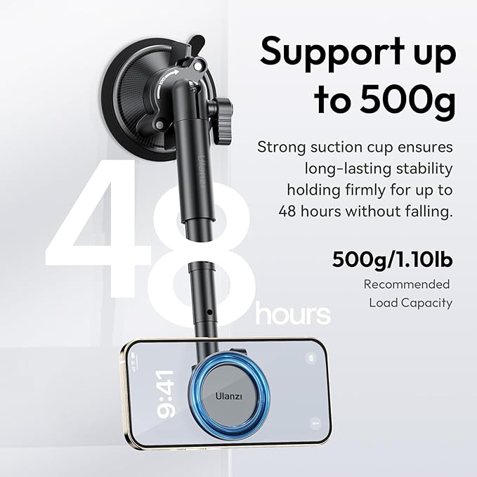Ulanzi ZJ06 Magnetic Suction Cup Mount MagSafe iPhone Holder for Car & Filming