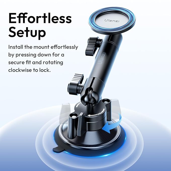Ulanzi ZJ06 Magnetic Suction Cup Mount MagSafe iPhone Holder for Car & Filming