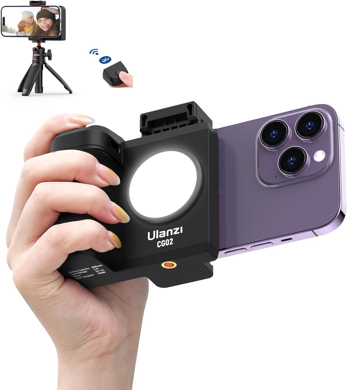 Ulanzi CG02 Smartphone Camera Grip with Bluetooth & Light