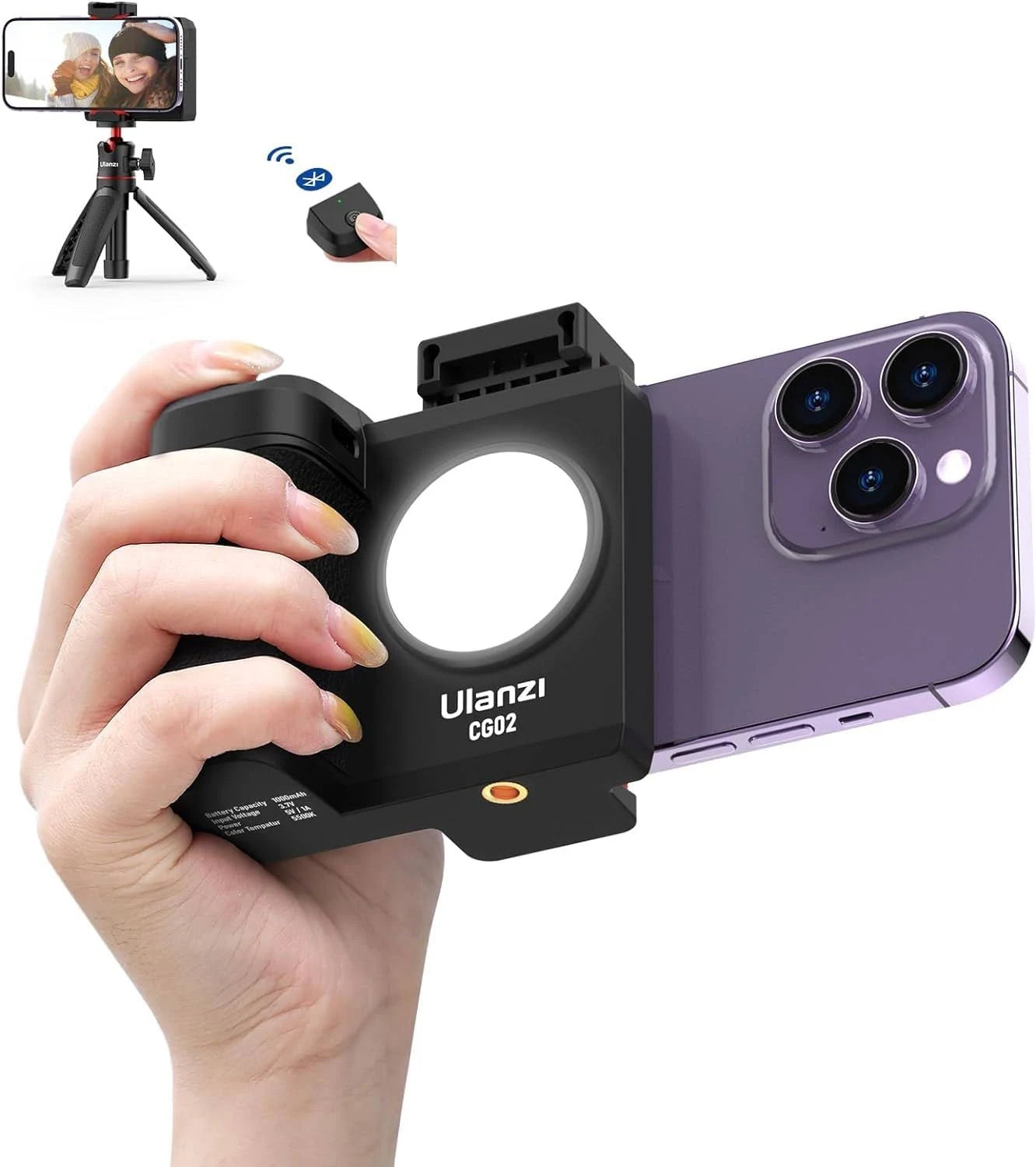 Ulanzi CG02 Smartphone Camera Grip with Bluetooth & Light