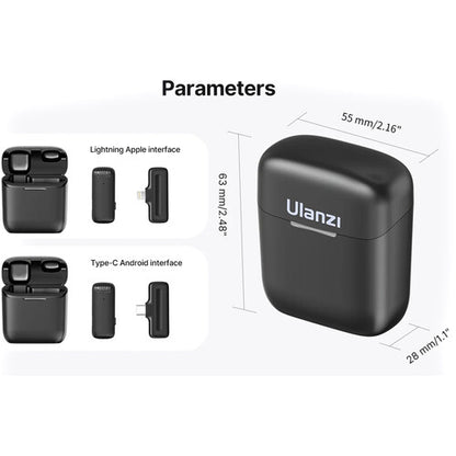 Ulanzi J11 Wireless Lavalier Microphone for iPhone/iPad