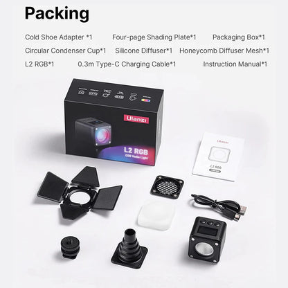 Ulanzi L2 RGB LED Video Light Ã¢â‚¬â€œ Magnetic Pocket Cube Light