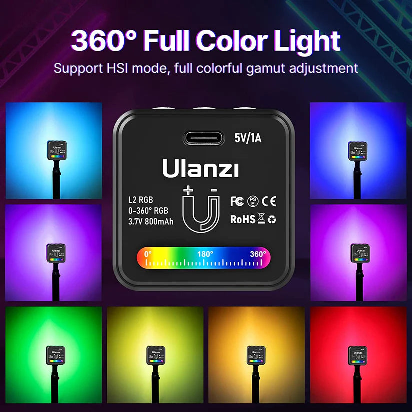 Ulanzi L2 RGB LED Video Light Ã¢â‚¬â€œ Magnetic Pocket Cube Light
