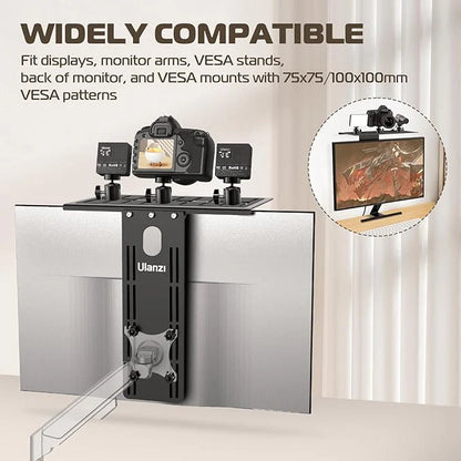 Ulanzi LS16 DSLR Monitor Top Shelf Clamp for VESA Arm & Desk Mounts